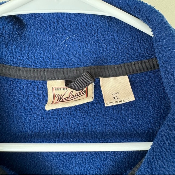 Vintage Woolrich blue fleece T snap quarter snap crop pullover size XL - Picture 3 of 8